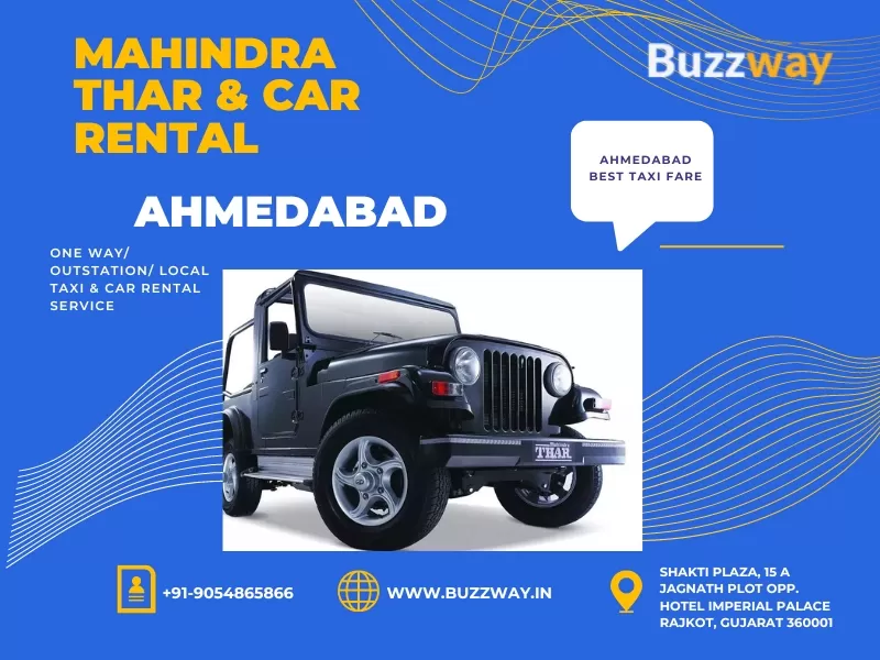 Mahindra Thar hire in Ahmedabad, Book Thar on rent in Ahmedabad