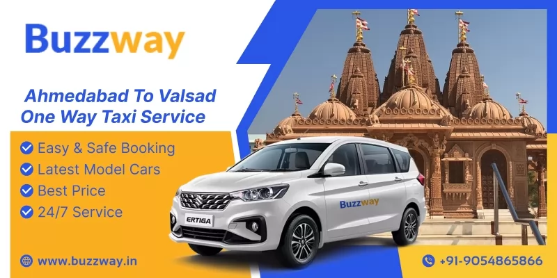 Book One Way Cab/Taxi Hire from  Ahmedabad To Valsad