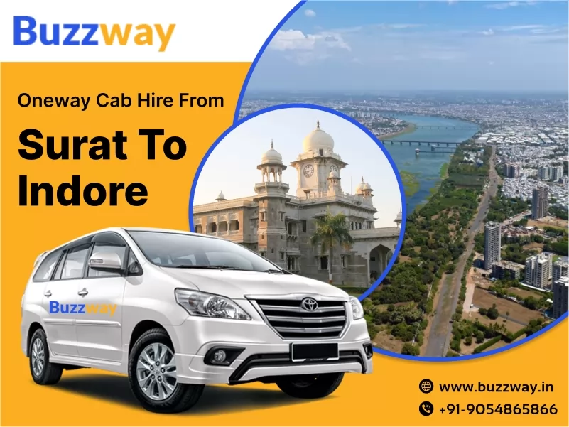 Best One-way Taxi Service from Surat to Indore