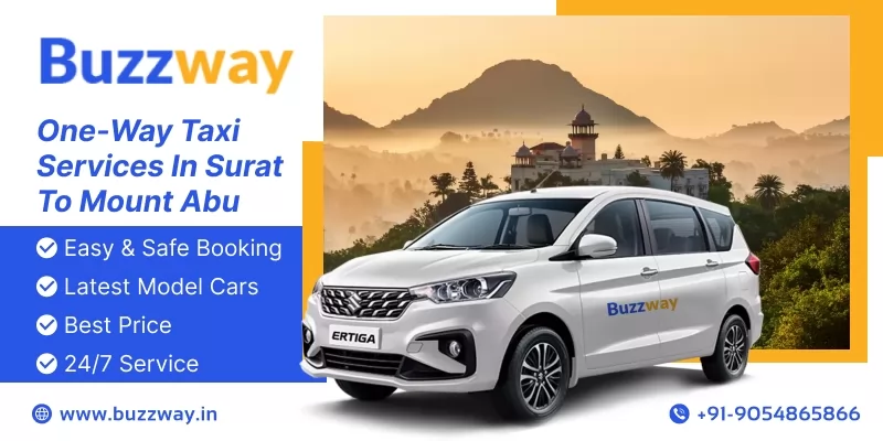 Book One Way Cab Hire from  Surat To Mount Abu